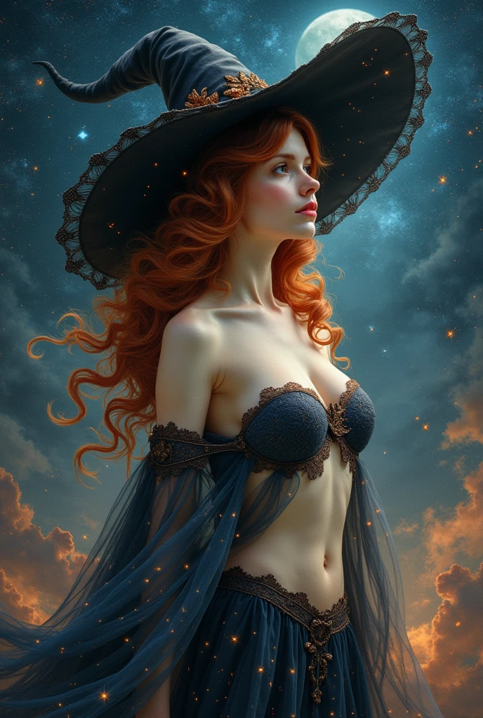 1 girl "Molly Ringwald com vestido vinho longo", (Jogo King Card:1.5, simetria rotacional),Stephen Gammell,(cowboy shot), Minimalist compositions, requintada armadura de cristal,Fio Eletroluminescente, magic sparks, enchanted magical fantasy. Peach Blossom Land, heaven, Jogo CG, Hand Painted Style, 8k, Ultra HD | |, arte digital conceitual, Azure azul e cinza,(Very detailed, Reasonable design, linhas claras, Alta nitidez, melhor qualidade, master part, 4k ).