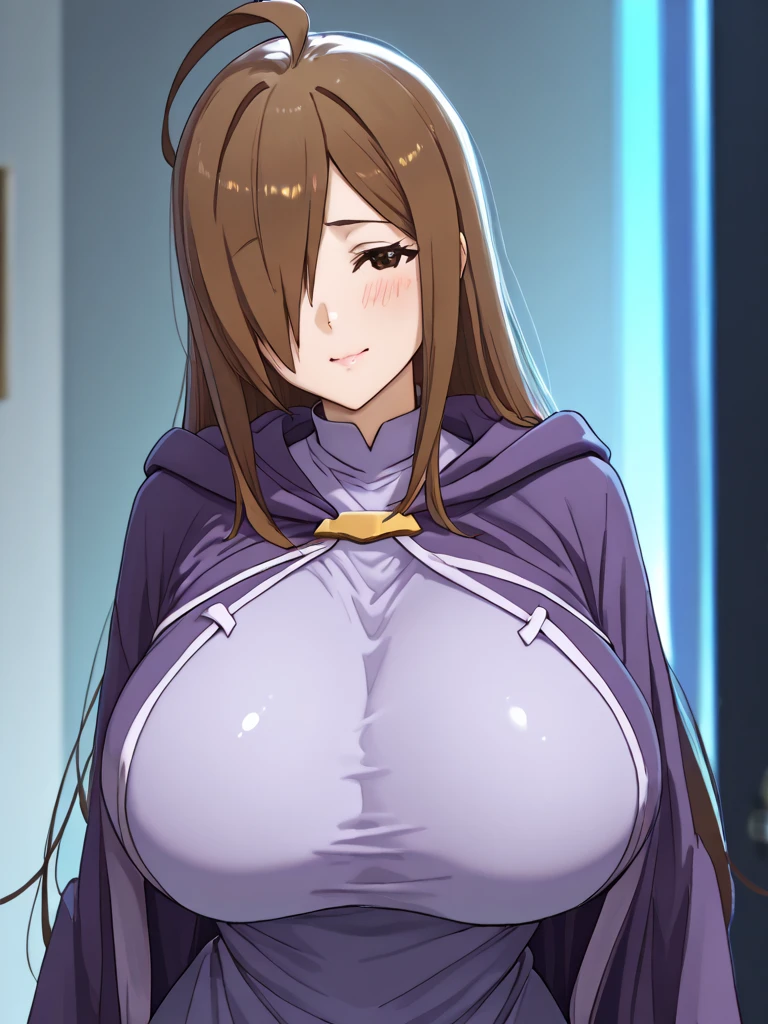 An anime-style artwork depicting ruan mei from the game Honkai star rail.

Tags: ruan mei, anime, detailed eyes, detailed lips, crop top, turtleneck, pencil skirt, smiling expression, intense gaze, glowing emblem on hand, dynamic pose, mystical background, vibrant colors, digital art, high-resolution, professional quality, gigantic breasts, (underboob : 1.4), curvy, cowboy shot, (gigantic breasts: 1.4), green eyes, (light brown hair)