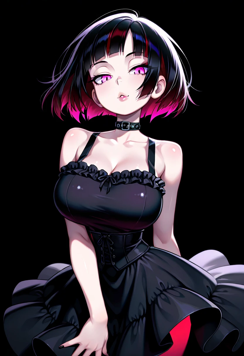 a girl in a fluffy black rabbit outfit, with a big bust, sitting on the couch, in the style of subversive appropriation, honeycore, marcin sabas, cult party kei, 32k uhd, lady gaga, selective focus