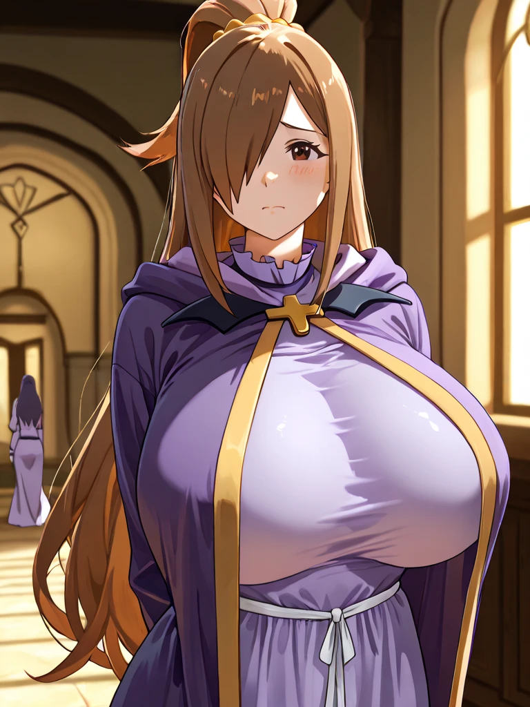 ((pink nipples,nsfw,masturbation,breast milk,inverted nipples,aroused,topless,show off nipple,panty shot ,spread legs,sexy T-back,curvy,1girl)), solo, Super huge breasts,plump,Whipped thighs,upper body, portrait, smile, ahoge, sidelocks, wide sleeves, hair over one eye, (((kimono maid))), looking at viewer,perfect quality, perfect,high quality,good quality, masterpiece, faultless,HDR, UHD