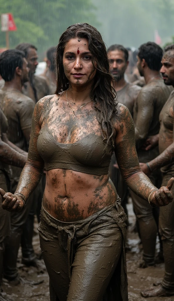 A 25-years old very beautiful sweaty naked Indonesian girl with hairy armpits and bodybuilder abs crying and bleeding when tortured by a man
