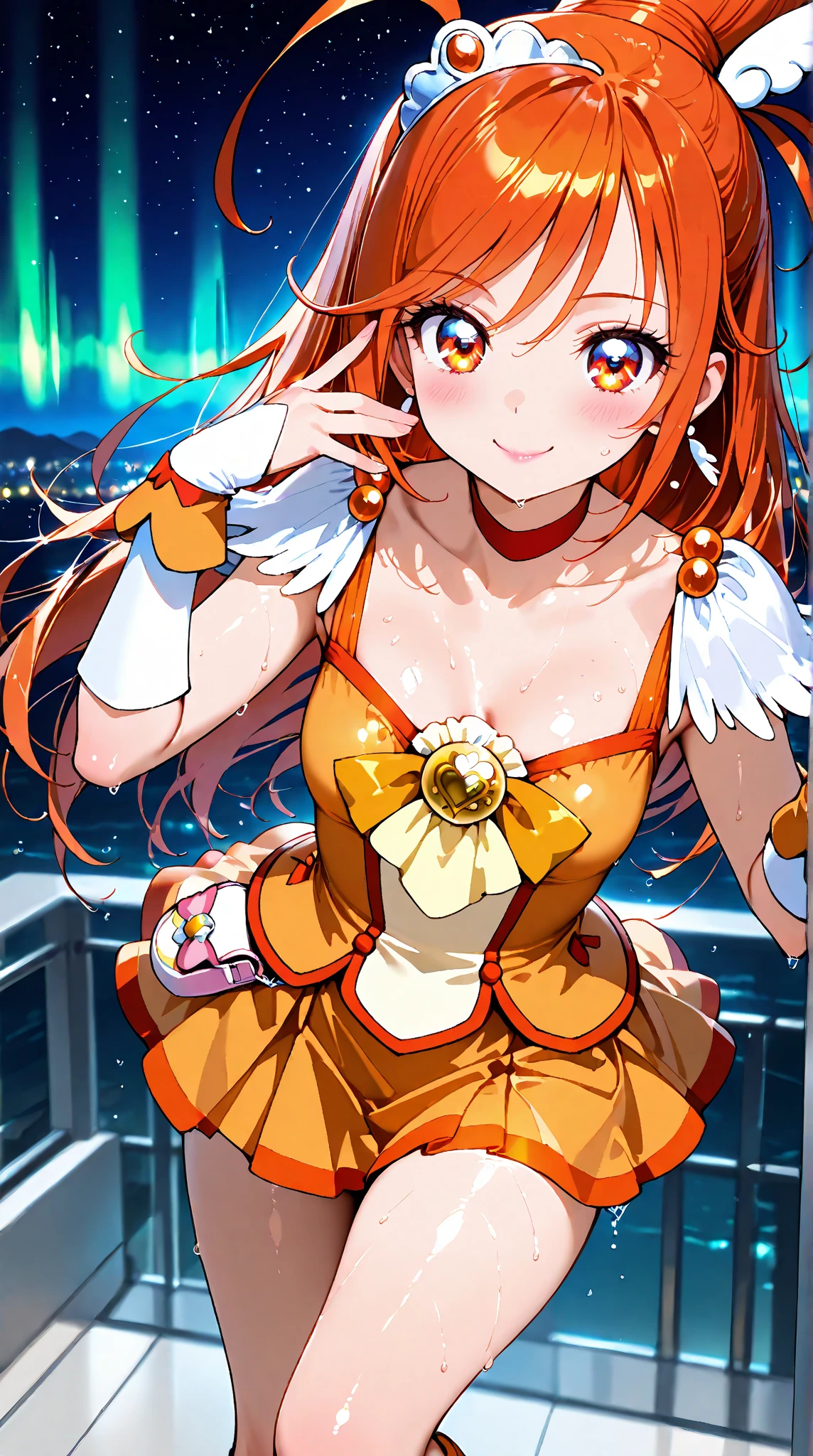masterpiece, best quality, 8k wallpaper, asuna, asuna, anime girl in cheerleader costume with pom pom, ecchi anime style, red bikini, anime moe art style, marine kitagawa fan art, pixiv 3dcg, seductive anime girl, cheering, anime best girl,, anime goddess, popular on pixiv, (anime girl), Beautiful charming anime ,