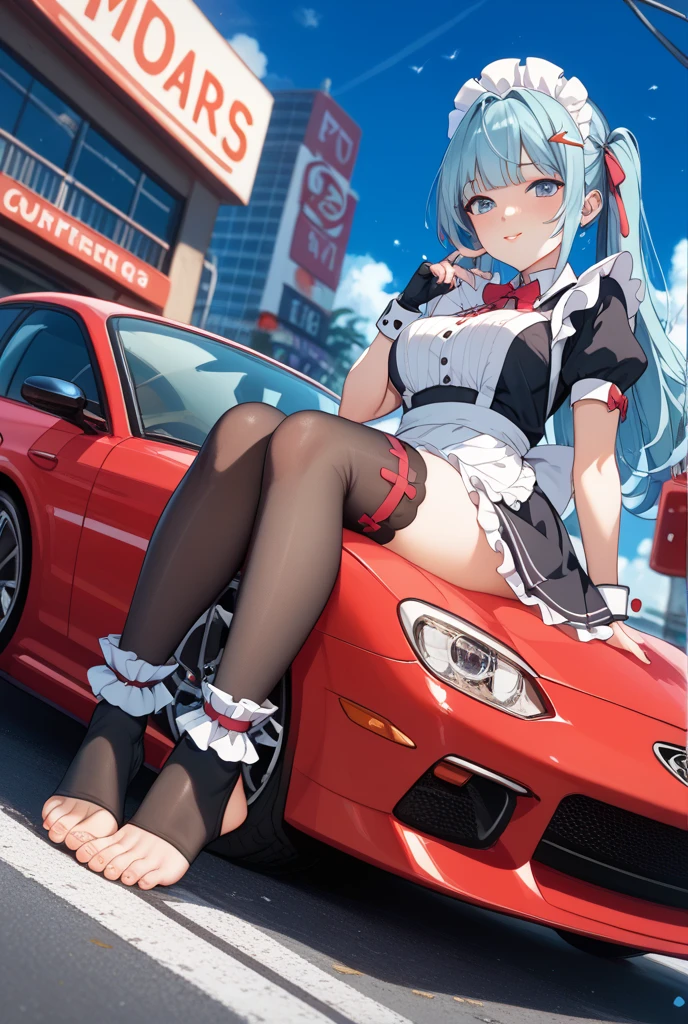 masutepiece, alta qualidade, alta resolução, alta textura, 8k, HighDynamicRange, Robot girl in sexy costume, Seios enormes, transparent white pantyhose, mechas, Cabelos brancos curtos, mechanical prostheses, mechanic legs, cabelos desgrenhados、pele detalhada、fine-grained skin、Motocicletas de Grande Porte, Andar de bicicleta, Noite, Cyberpunkcidade