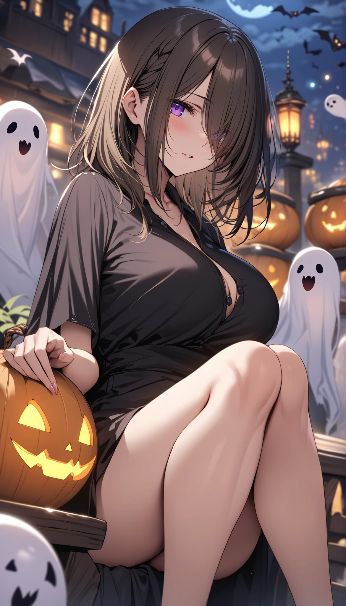 back、vaginale,sex、Vampire、Halloween、Sex in a Western-style building、Frankenstein、Bat、Pumpkin、Both eyes open、Hardcore、Nipples、fellatio、Big dick、Pussy、Covered in semen、Girl、Girl、Short、Younger、Lower school year、Baby Face、Big Breasts、looks fun、smile、Dynamic Angle、masterpiece、best quality、ultra-detail、Clothing、Open clothes、witch、zombie、吸Blood鬼、clown、Prisoner、Police、Sister、Blood、Sweat、night