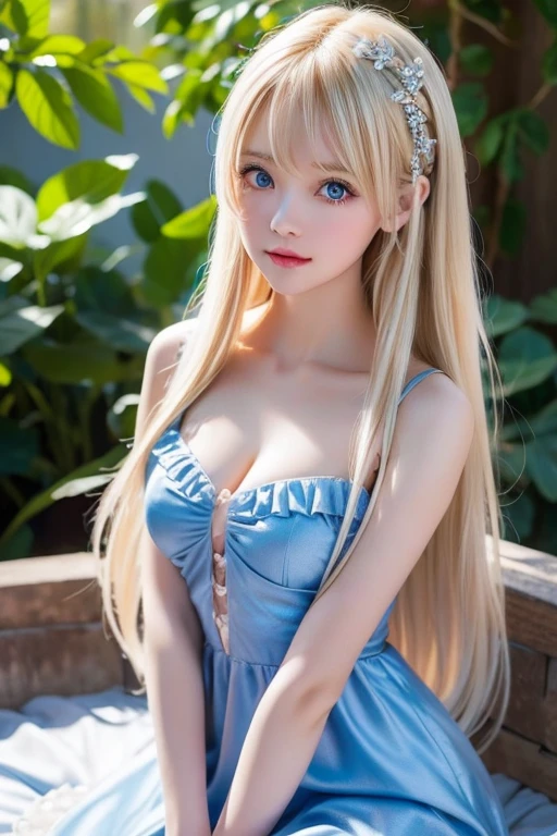 ((highest quality)), ((masterpiece)), (detailed:1.4), beautiful woman images,High resolution(High Dynamic Range),Ray Tracing,NVIDIA,Super Resolution,fantasy 5,Scattered under the surface,PBR Textures,Post-processing,Anisotropic Filtering,Maximum depth of field resolution and crisp layered textures,Albedo and Specular Maps,surface shading,Accurate simulation of material interactions,Perfect balance,Rendering with Octane,2-color light,Large Diameter,Low ISO,White balance,Rule 3 points、8K raw data、Beautiful bright blue eyes,Off-the-shoulder clothing,Beautiful white and shining skin、Blonde hair changes color depending on how the light hits it.、Long bangs obstruct the view、Highlights of cheek luster、Sexy, very beautiful, adorable and cute face、The most beautiful face in the world、Super long and beautiful blonde hair、Smooth straight hair、big, light blue eyes shimmering、Beautiful Bangs、Beautiful and cute 16 year old girl、Big cleavage、The background is a Russian town、profile