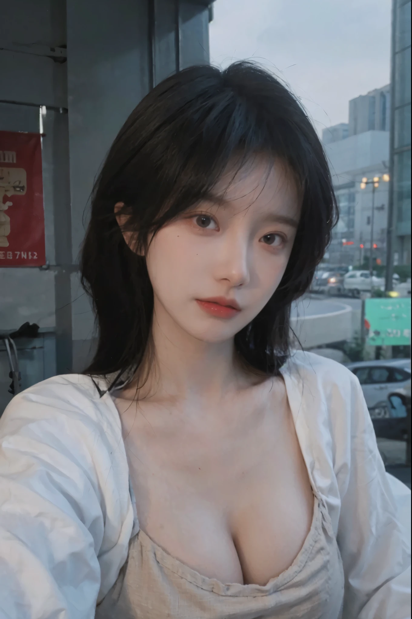 Best quality,masterpiece,Ultra-high resolution,(Photo Realism:1.4),Girl,Sexy,cute,(shirt:1.2),(Big breasts:1.3),(whole body:1.4)