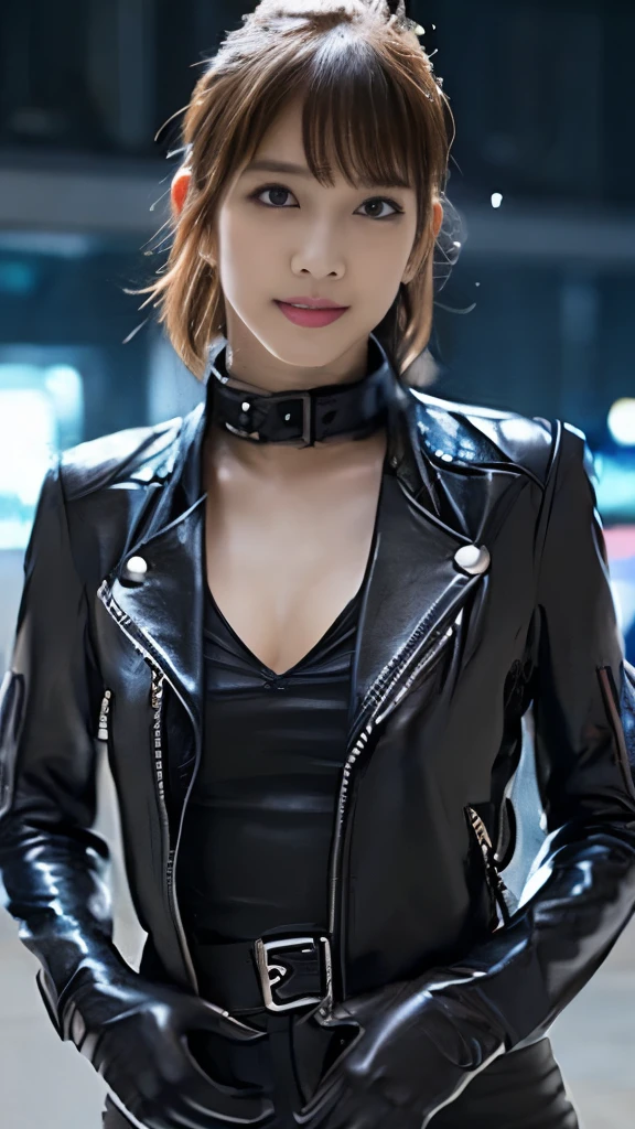 araffe woman in a black leather jacket and black pants, Retrato Sophie Mudd, usando jaqueta de couro cyberpunk, Vilania, elizabeth olsen as black widow, em armadura de couro, em estilo de maravilha, olivia culpo, usando uma roupa de couro completa, Olga Buzova, Sidnei Sweeney, Anna Nikonova aka Newmilky, Um agente imperial de Star Wars