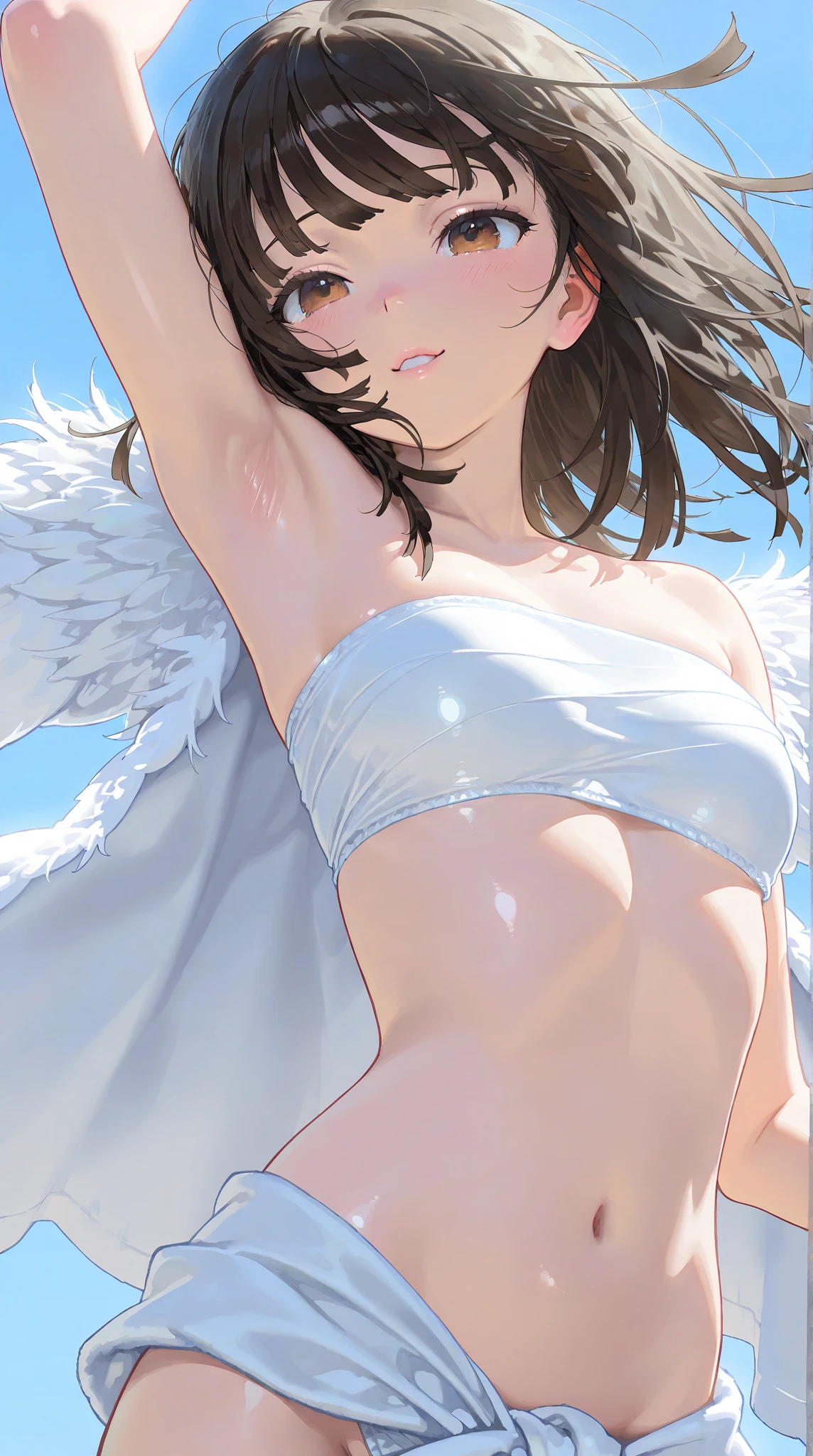 Japanese 15 year old angel naked1Masturbating with a person、Sky above the clouds、She's looking at us..、はみ出るPubic hair is visible、I feel embarrassed、Pink nipples are visible、Everyone is naked、One is a slim woman with long, fluffy, dark brown hair.、Small breasts、slender、A cup breastossy public hair. under hair. Pubic hair is visible、There are big angel wings growing on his back.、R18 illustrations、Erotic manga、Erotic illustrations、2D illustration、Japan anime、drawn by Japanese ilastrator、high resolution、4K quality、High Quality、High resolution、5 megapixels、High Detail、No correction、Masturbation、