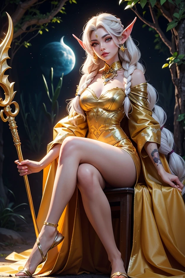 Professional , masterpiece、top-quality、photos realistic , depth of fields 、(White Gemstone Body:1.9),(Matte White、(cleavage of the breast)、Jewel Gold Weapon、Particles of light、Gemstone Body White:1.4),Gorgeous gold weapons ,(( Dragon dense and gorgeous dragon sword)) , (demonic wings) ,warhammer 40k 、((White hair))、(Castle background)、(demonic wings)、((Gangle's forest background))、Beautiful Caucasian beauty、1a person、dynamic ungle,(((Two devil's horns on the head)))、Smaller head、Idle Smile、Thin and beautiful female hands、cleavage of the breast、Mystical expression、Light Effects、intense fighting、Wind-effect、magic circles、With the legendary magic wand、Dragon's tail、White tattoos all over the body、