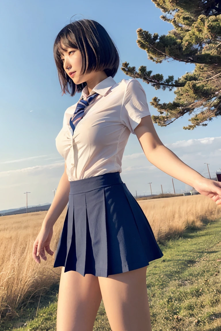 (RAW Photos:1.2), (Realistic), Beautiful detailed girl, Highly detailed eyes and face, Narrow and beautiful eyes, Large file size, High resolution, Very detailed, highest quality, shape, Very detailed, The finer details, highest quality, 8k wallpaper, Cinema Lighting, 20 years old, university student, flower々Spring plateau in full bloom, She is wearing a long dark blue skirt, In strong winds, The skirt is flipped up and the white panties are visible., In the warm plateau of spring, Very strong winds, Skirt soars in strong winds, Slender body, Young Face, Small breasts, Exposed underwear, Warm spring storm scene, Spring scenery, Lots of spring trees, black hair, bangs, ponytail, straight hair, Surrealism, cinematic lighting, first-person view, Nikon, f/1.2, cowboy shot, first-person view, pov, UHD, best quality, highres  [Tabletop:1.6]
