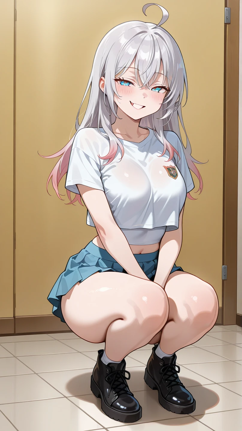 score_9, score_8_superior, score_7_superior, sauce_anime,
pinsuperior of 1girl, alone, (Vulgar,) Outdoor, sports meeting,Sensitive,Browsing Caution,
seven, Very long hair, Grey Hair, Wavy Hair, Blunt bangs, hair band, Purple eyes, Large Breasts,
(((School gym clothes,Bloomers,)))(((strap on,Dildo with balls)))marathon,Run,Sweat,Showing off your crotch,View the viewers,blush,
Detailed eyes, Refraction of the eye,