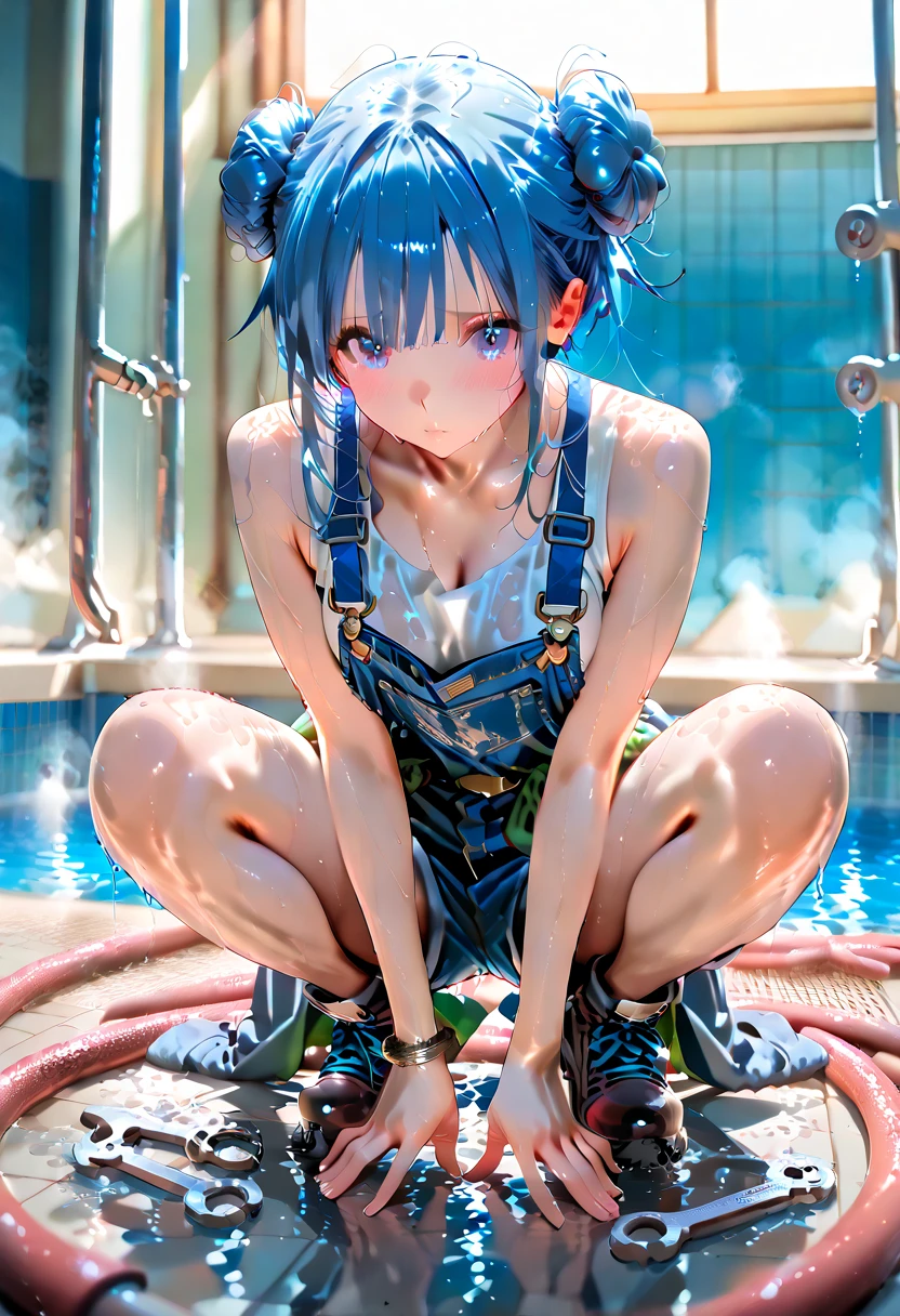 masterpiece,highest quality,Very detailed,A girl being tickled by a man,Scared,Panic,The pupils constrict,shout,Raise your eyebrows,Are crying,Eyes Wide Open, Swimsuit, One piece swimsuit, White swimsuit, Fire emblem, Karin, Green Hair, Short Hair, Watery eye, Being tickled all over, The whole body is restrained, Tickling, Feeling embarrassed, blush, torture