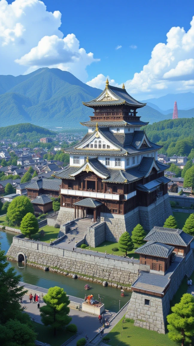 high resolution images、(I want a mountain の上の日本の城)I want a mountain 々Castle Architecture  、pictures of Takeda Castle in Harima、Picturesque Backgrounds、Digital Images 、Ancient castle shining on high resolution background、   Dreamy Castle   、非常に詳細なDigital Images 、High Resolution Digital Paint、Castle Town Scenery。