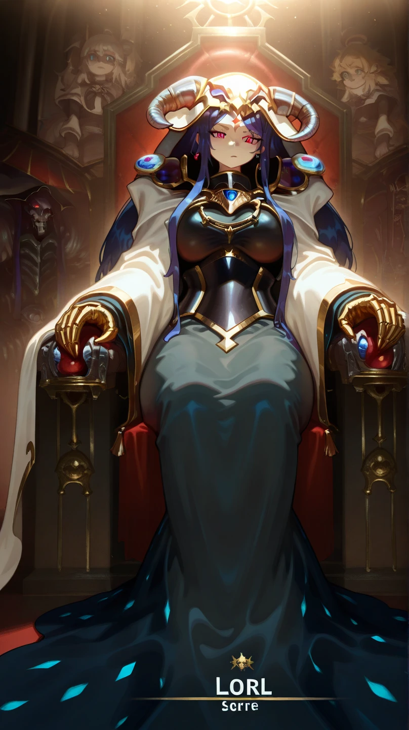 a very beautiful and seductive woman with the face of the reference image, sitting on an ornate throne chair, wearing a dark blue military uniform in Prusian Blue tone, details on the clothing in highly detailed aquamarine green, 8K, Masterpiece artwork, cinematic lighting, dramatic pose, Bright dark, details Intricate, rich colors , chic, majestic, look low and arrogant from top to bottom, mighty, age between 30 and 40 years, don't wear a skirt, wears pants, with camera looking from below