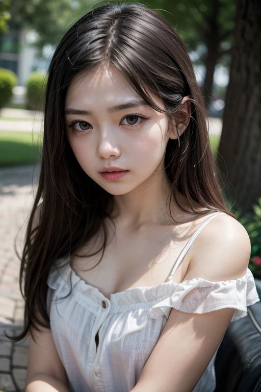 A naked 20-year-old woman with a cute idol-like face　A naked girlfriend and a clothed junior high school boy are having a cherry blossom viewing together　Raw photo　real　genuine　real life　Do not display copyright