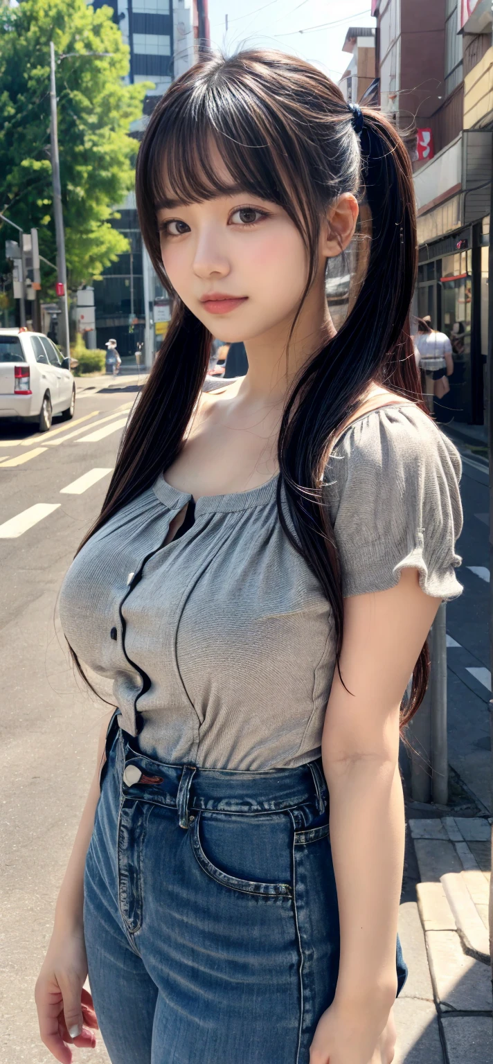 (Masterpiece: 1.6, Best quality), (beautidful eyes: 1.2), (Overhead), High quality, Beautiful face, 1girll, Wide shot, Nurse's uniform, Oversized leather jacket, Open shoulders, Big tits, Long hair, Wide hips, (gardens), street, Background, Detailed background, creepy smile, Angled Laughter at the Corners of Mouth, Smoking a cigarette, sunglasses，Pregnant belly，Pregnant belly，