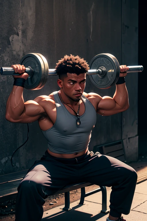 A male cartoon powerlifter squat 2 barrels