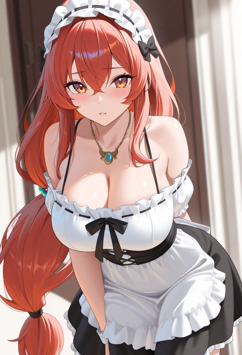 high detail, symmetrical, masterpiece, best quality, perseusorigin, detailed eyes, beautiful, detailed hands, better hands extremely detailed, whithe _dress, angel_wings, white_legwear 1girl, solo, pink hair, long hair, looking at viewer, breasts, same eye colour, wedding dress, outdoors, bridal veil, long dress, white dress, hoop skirt, clover