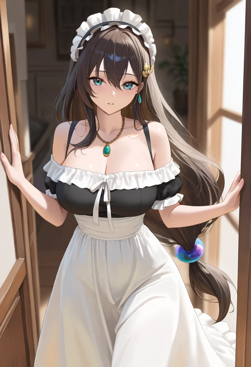 (masterpiece, best quality), 1girl, Ivory Boho Braided Updo, Size G breasts, <lora:pantsu-ripper:0.8>