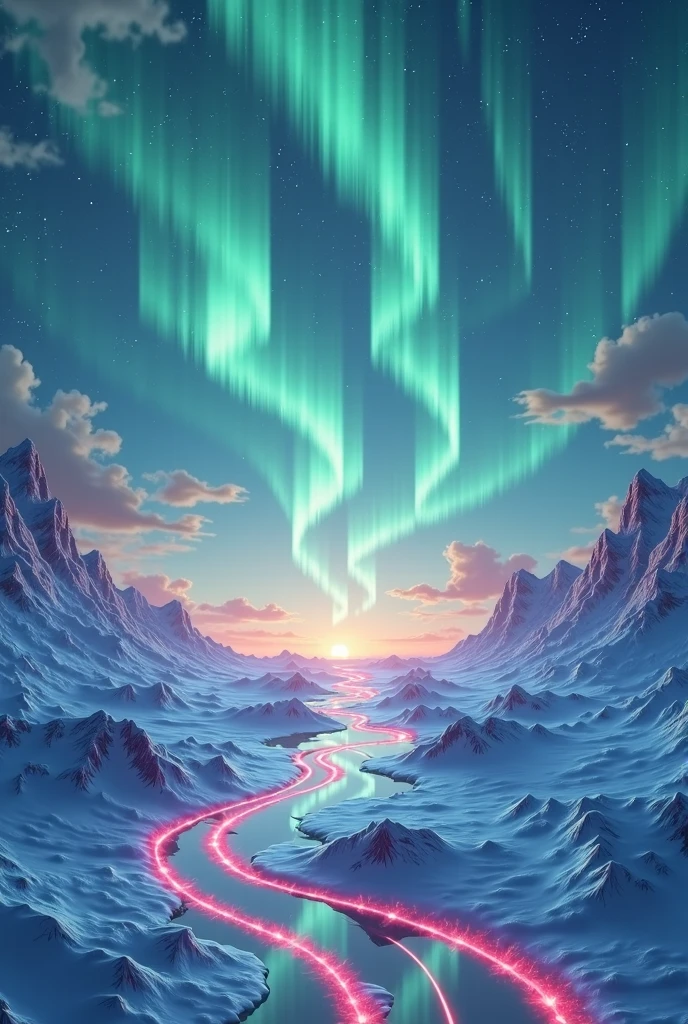 3D rendered abstract background, aurora borealis