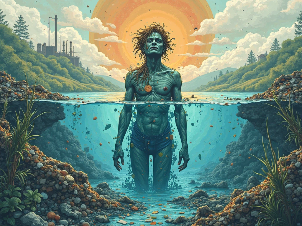 a creative poster about river pollution