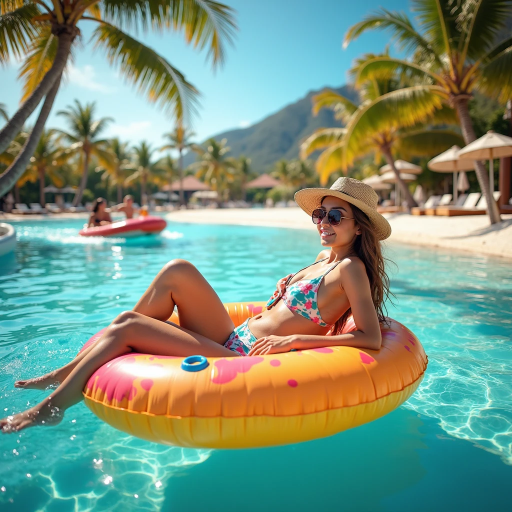 (a gorgeous woman:1.1,enjoying herself,middle-aged:0.9),2girls,enjoying(playing in water:1.1,swimming, diving, splashing),blue pool water,refreshing water,clear pool water,beautiful outdoor pool,sunny day,warm sunlight,relaxing(poolside loungers,umbrellas,beach chairs:1.1,refreshing drinks,snacks),pool toys,floaties,relaxing atmosphere,laughter and joy,upstairs bedroom window view(looking down),lush garden surroundings,tropical plants,flowering trees,greenery,oasis,summer vibes,vibrant colors,wavy reflections on water,splashes of water,refreshing breeze,peaceful atmosphere,uplifting energy,friendship,connection,happiness,moments of bliss,memories created,life in motion,lively scene,pure enjoyment. (best quality,highres:1.2),ultra-detailed(realistic:1.37) illustration,photorealistic rendering,vivid hues,natural lighting effect,crisp details,immersive composition,highly-detailed faces,expressive eyes,bright smiles,smooth skin,patterned bathing suits,playful poses,carefree gestures,sparkling water droplets on skin,natural hair flow,dynamic water movements,subtle water reflections,depth of field effect. Enjoy creating your masterpiece with Stable Diffusion!