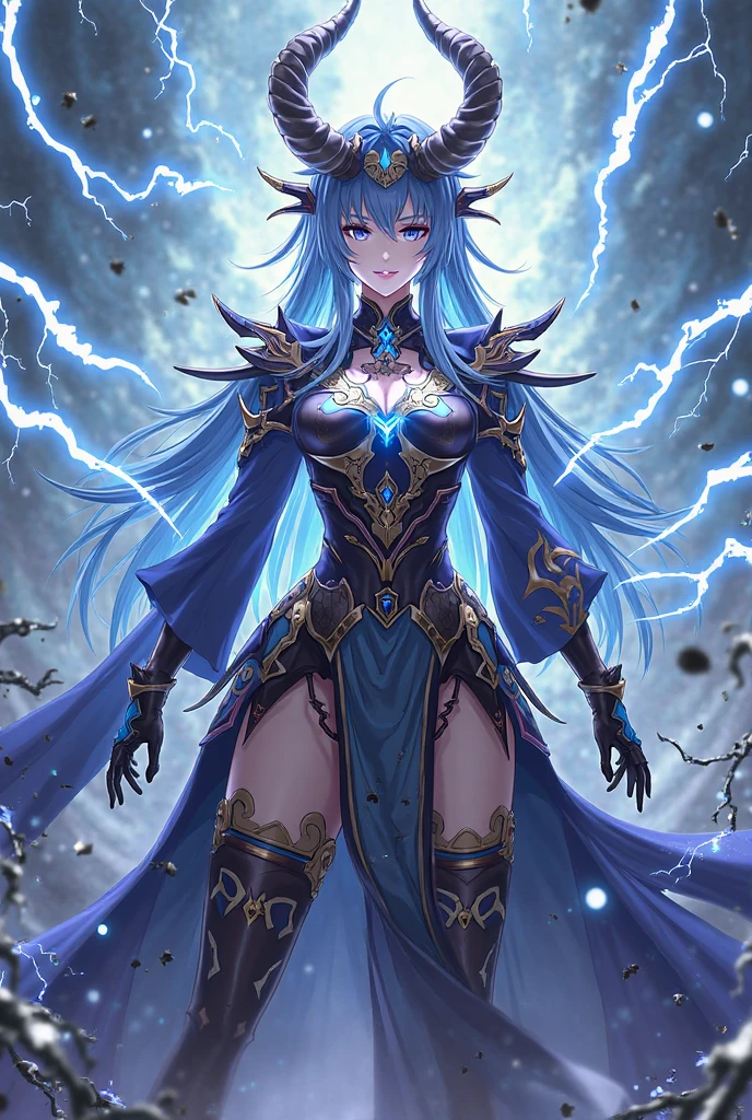 <lora:Final_Fantasy_Tactics_XLv2:1> a female, (masterpiece), best quality, highres, 4k, 8k, intricate detail, cinematic lighting, amazing quality, amazing shading, soft lighting, Detailed Illustration, official artwork, anime style, wallpaper, official art, thunder demon