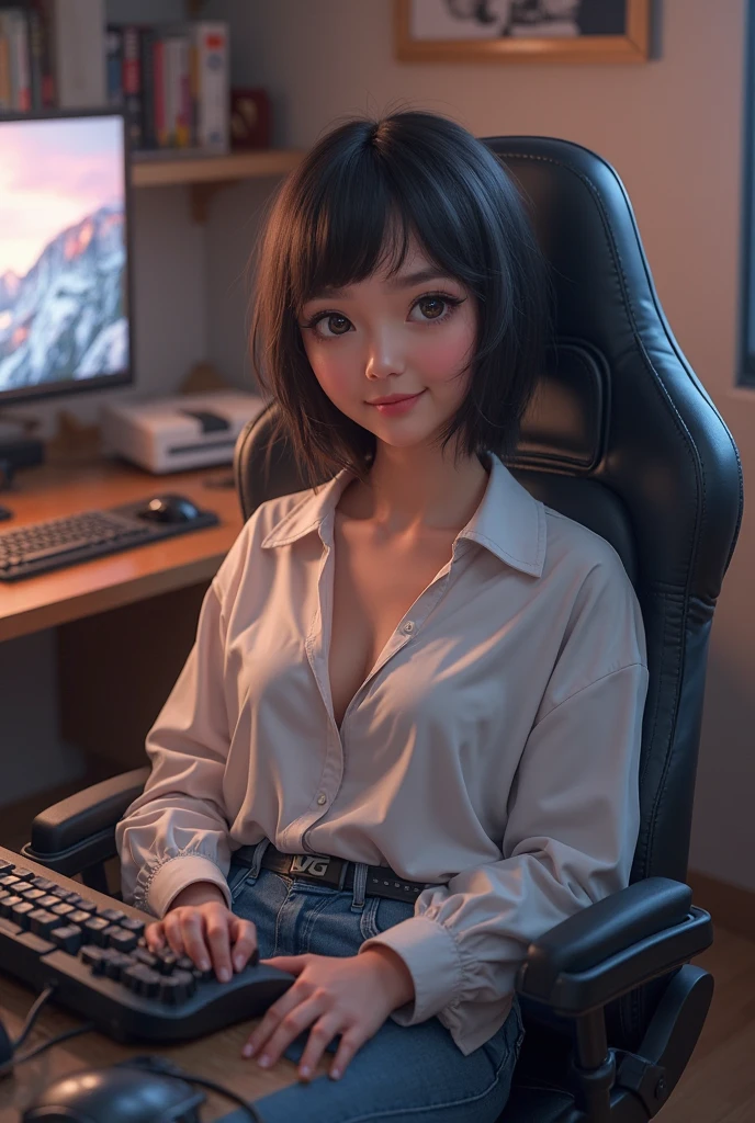 (best quality,4k,8k,highres,masterpiece:1.2),ultra-detailed,realistic:1.37,portrait,computer,earning money,working from home,sitting at desk,professional,serious, open shirt, cum all over her face,  expression,concentrated,focused,keyboard,mouse,desktop computer,multiple monitors,multi-tasking,productive,financial success,wealthy,successful,online business,laptop,coding,typing,optimization,analytics,data analysis,computer programming,programming languages,algorithm,innovation,tech industry,modern technology,progress,efficiency,workspace,organized,neat,clean,half dressed, slutty attire,brightly lit room,office environment,vivid colors,comfortable chair,ergonomic setup,work-life balance,achievement,fulfillment
