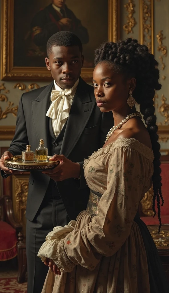 a sexy white woman in a dress tempting and seducing a black African milkman wearing a white suit,
<lora:1890_dress_v1:1> 1890_dr3ss
