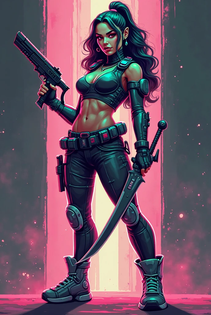 a masterpiece, sticker of (((pink ranger:0.5))), (((pink ranger:0.5))), dc comic style wearing alternative top, shy and seductive, full body, Kim Jung gi, freedom, soul , digital illustration, comic style, cyberpunk, perfect anatomy, centered, nearing perfection, dynamic, highly detailed, watercolor painting, art station, concept art, soft, sharp focus, illustration, art by Carne Griffiths and Wadim Kashin, unique, award-winning, masterpiece