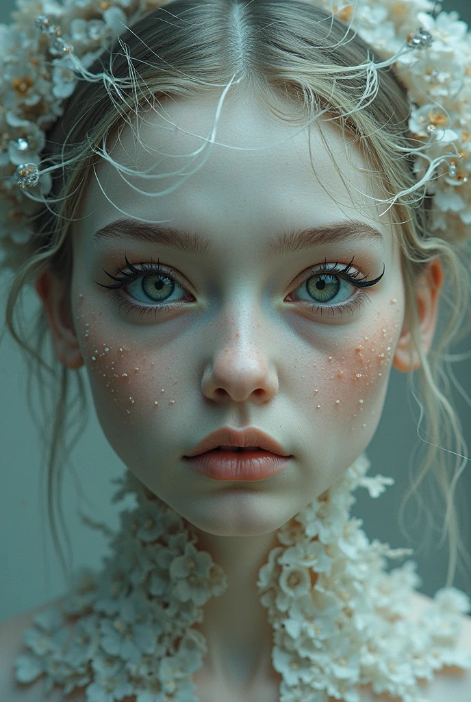 elf girl, 1, nude,angelical face,bright skin, skinny body, blue eyes, realistic eyes, wavy hair, dark fantasy film, white skin, extremely realistic photo, extremely detailed pixels and particles, sexy pose, high-angle shot, soft focus, detailed background, 4k, high resolution, full body show, high resolution background, 3d realistic render, enhance hands eyes and face, painted nails, realistic hands, pose showing hands, full body show,