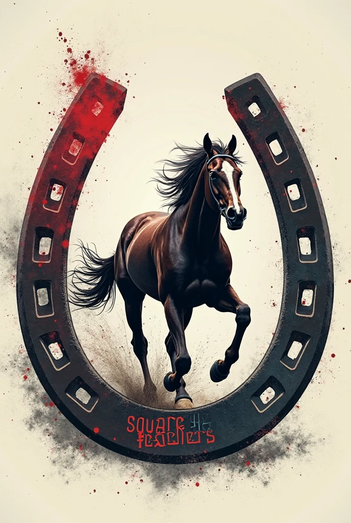 Motorcycle club logo with horse smoking cigar