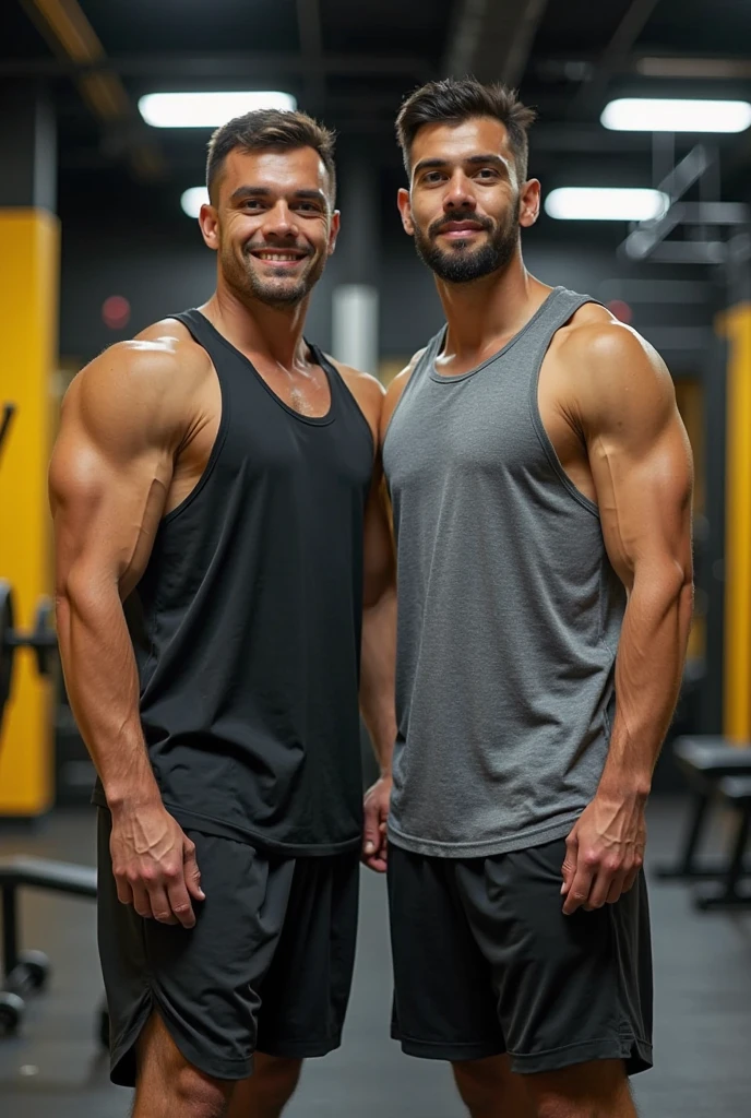 Tall latino muscular teacher giant with huge legs and pecs standing next to one child boy in elementary school, novinho child-face small chin hairless body. Realistic body with focus on juxtaposition and size difference. Gay lgbt. Focus on age difference. Sfw. Wholesome smiling. Classroom setting. Day time. Photoshoot. 4k tan skin. Sweaty. Toddler height baby face.