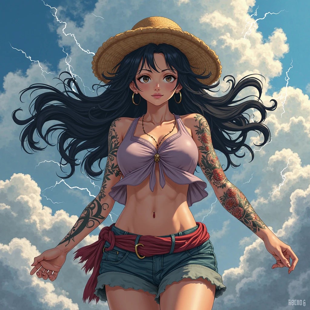 ((Highest quality)), ((masterpiece)), ((Highest quality:1.2,)) (((we (one piece), One girl, alone, Excited))),