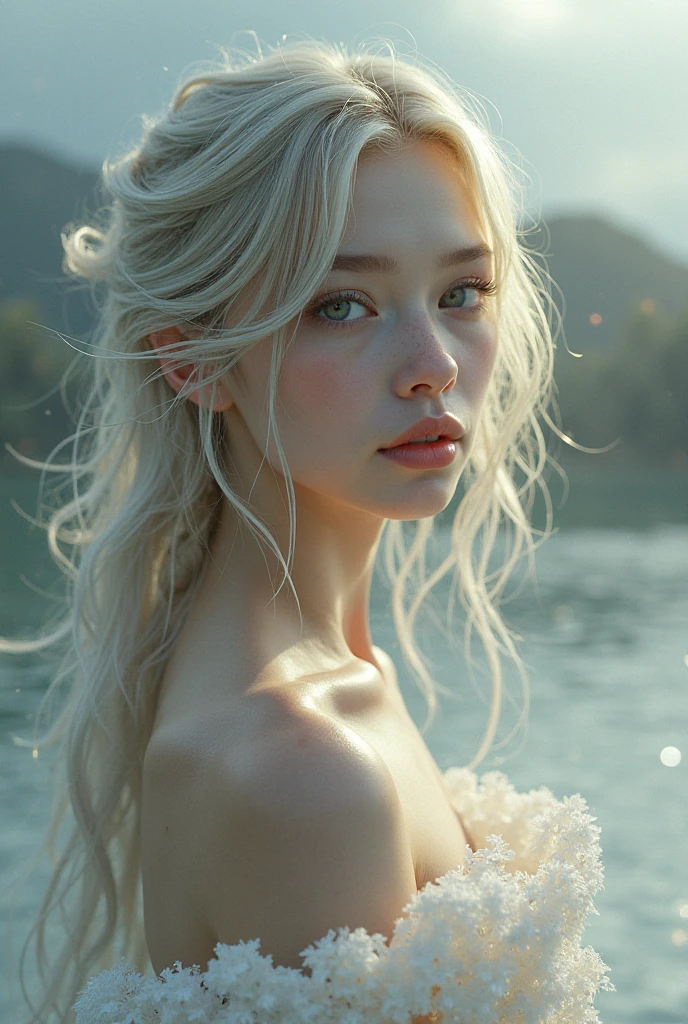 Cinematography, centered, cinematography, intricate detail, meticulously crafted, meticulous, magnificent, maximum detail, stunningly beautiful, (((1girl, solo))), 18age, long hair, blonde, fair skin, blonde, dress, Realistic, rain, wet, sweat, perspective, cover