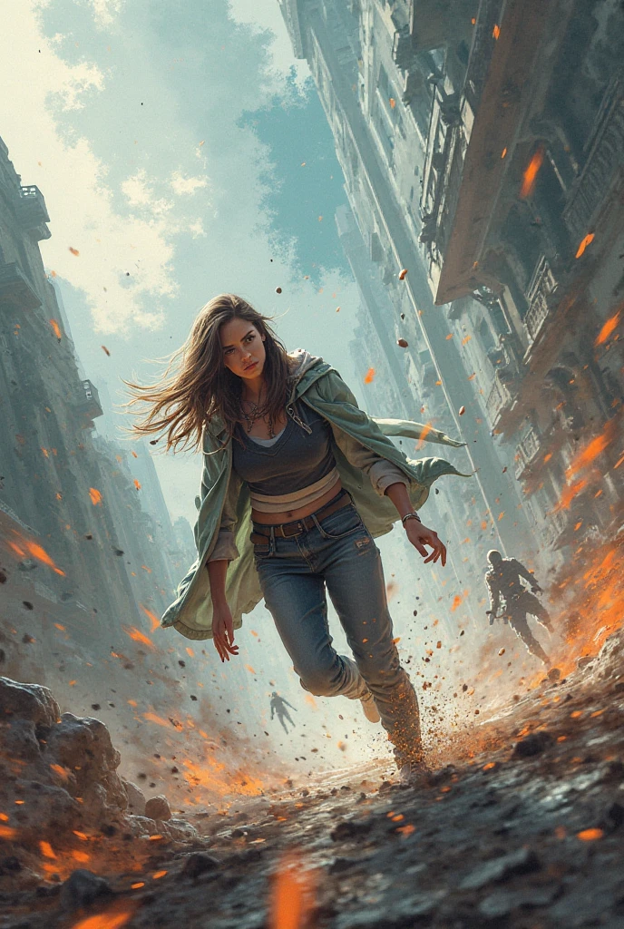 a young lady,displaying her own power.((corruption,entropy,decay,resilient, toxic)),((dark green,rusted brown, yellow greenish)),(( Full figure wiew)). ((Three quarter wiew)).((fractal)),((deep wiew)),modern suburbs scenario background,photographic,ultra high resolution,hyperdetailed, masterpiece, 3d modelling, digital art.