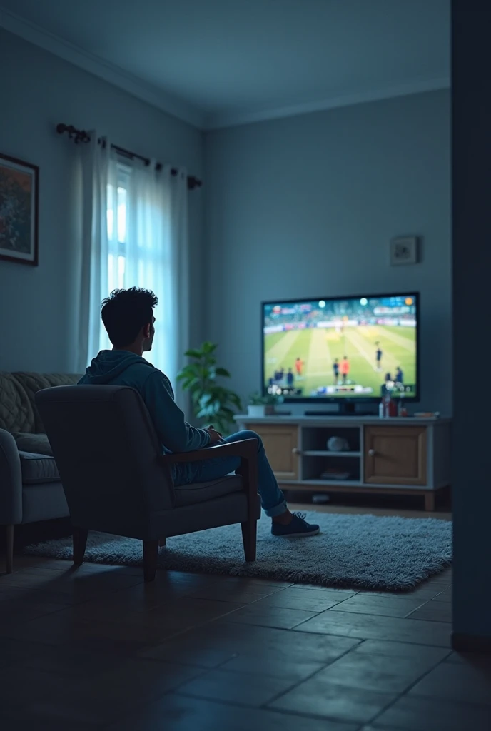 Aman watching msd in tv