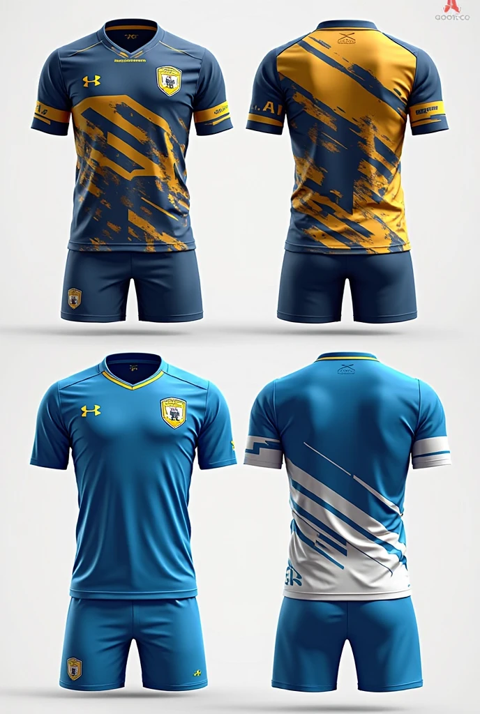 Give me 20 examples of white and blue team shirts vice versa .