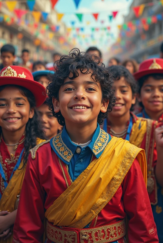Happy independence day in India with Muslim child