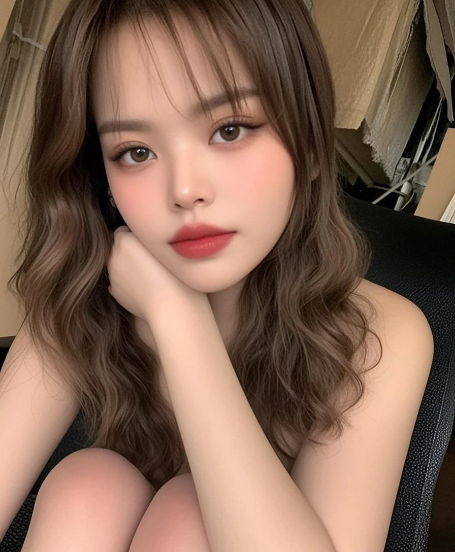 (8K, 4k, best quality, High resolution, Ultra-high resolution:1.1), (masterpiece, Practical, photo-Practical:1.1), 1 Girl, Face, close up, red lips,((Large Breasts)), (Big rift), (Willow Waist ) Long eyelashes, Eyeshadow, small Face, big eyes,Bare shoulders, High contrast,ultra-high-deFinition, Outstanding details, 8K, Blush Face, charming collarbone, Sexy shoulders, cheeks flushed, Nikon Z9, 30mm lens, sharp Focused Face, F/4, ISO 200, shutter 1/250, Beauty Light, Medium shot, Raw ,Complex details, Award-winning photos, good contrast, High Definition, Facial symmetry, Bokeh, Extremely detailed