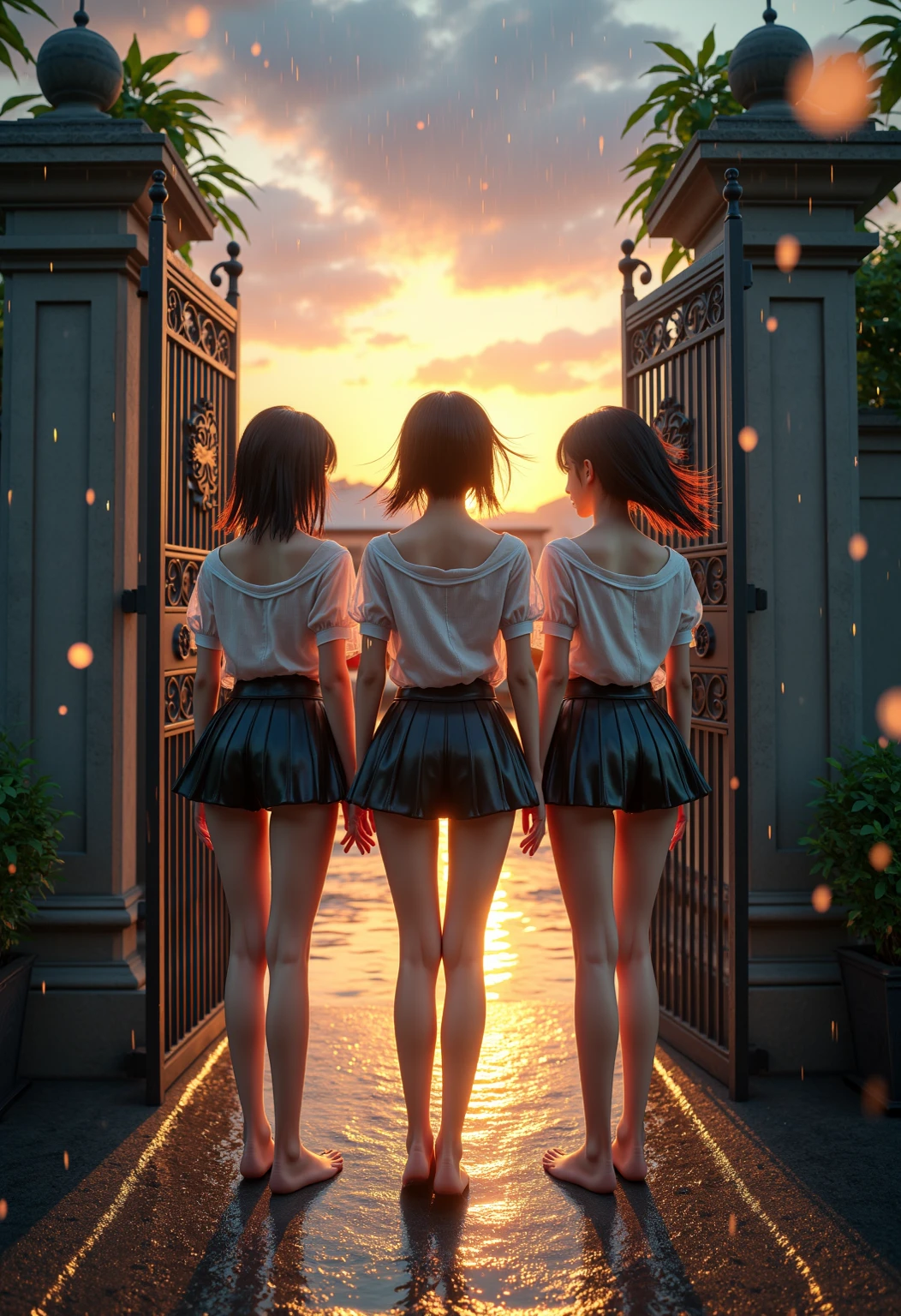 Masterpiece of ProfessionalPhoto ((ExtremelyDetailed (12 PICHIPICHI KAWAII Girls Floating in The Air in a row:1.37) in WHITE at Dusk Enoshima Beach)), {(Standing Full Body:1.2)|(from below:1.2)|Detailed KAWAII face}, Different types of hair colors, {(skinny(school swimwear))|(SchoolUniform)with Tiny AthleticShorts}, {(Corrected Childish hand)|Hidden hand|Different types of breasts|(Clearly Visible the shape of Butt)}, Joyful Expressions LifeLike Rendering, Detailed clothing texture, PerfectLighting, (Dazzling Horizon Visible through ThighGap), (Starry IridescentParticles:1.22) ColorfulClouds