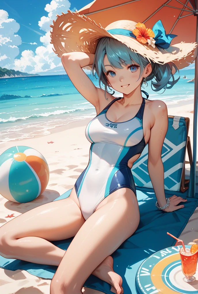 (Fresh pineapple:1.5)、Masterpiece、Breast enlargement、smile、Beautiful fingertips、Upward glance、Ocean