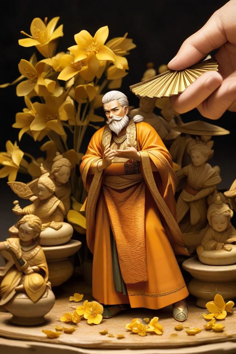 Boy - Chinese robe - white、green、Nero、Reddish brown - dark blue - fish pattern - wave pattern