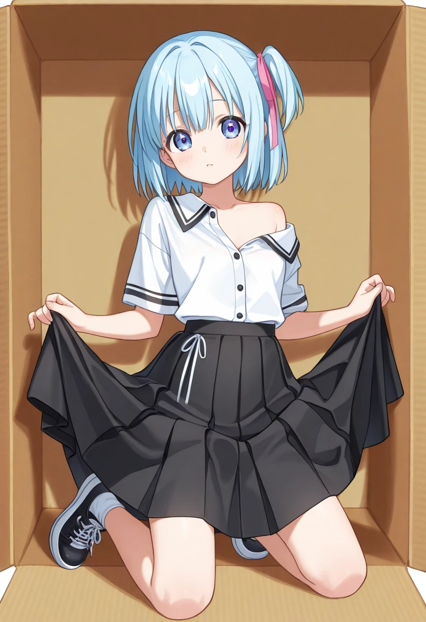 1girl, (((cute))), ((((((female child)))))), ((())), (((baby face))), (Flat Chest), White skin, peeing, wetting self, desperation, (low twin Braids), silver hair, holding crotch, Sitting in a chair, desk, camisole, (Strawberry pattern panties), (Embarrassing), ((tears)), (steam), (A classroom with many people), 16k, anatomically correct, ((Best quality))