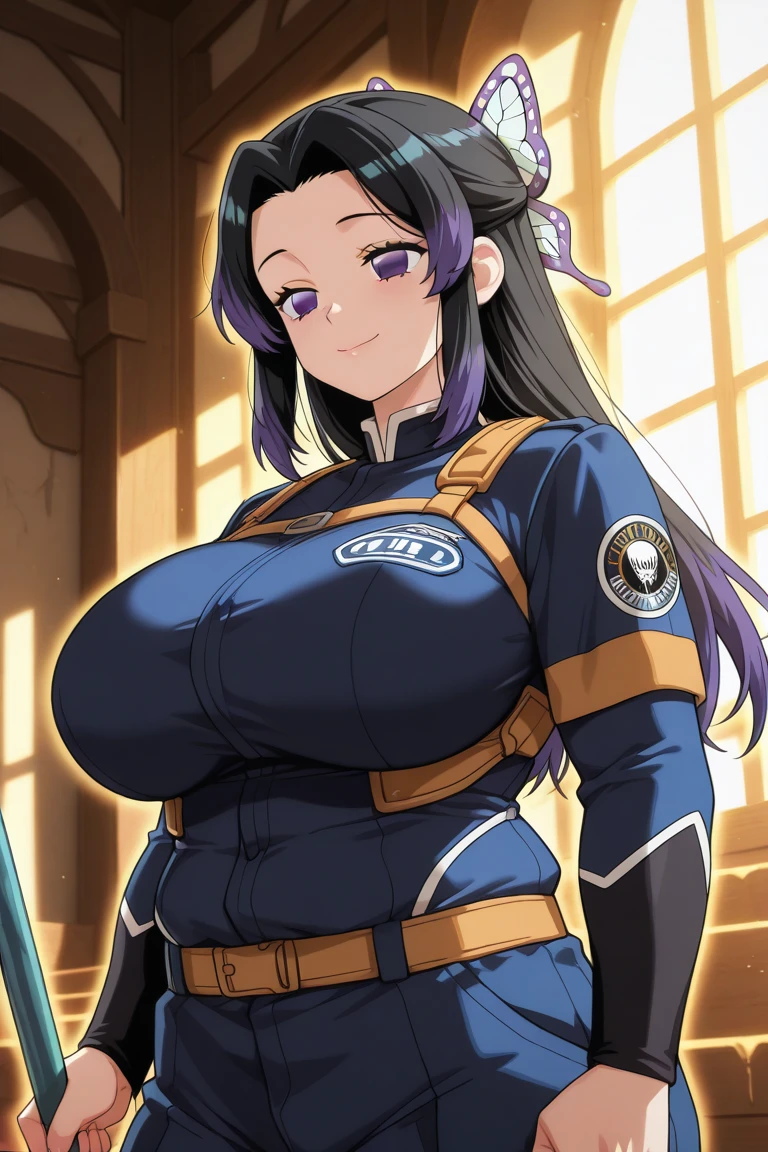 (pondering girl), (huge tits:1.2), (adventurer outfit:1.5), (white background), (jojo posing:1.2)
