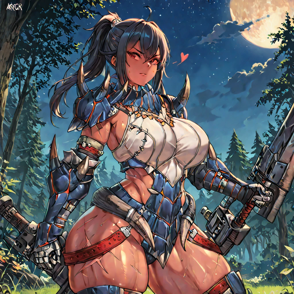 (Very angry girl with dark grey skin and tribal tatto), ((1girl)) dark purple hair, crazy messy curly long hair, (white eyeusculars), (thick thighs), solo, very angry, ((dark grey skin)), (10 pack abs), long leg muscular thighs, (strong jawline), ((((big huge saggy long tittieig muscular wide broad shoulders), wide hips huge, wide waste, (( very big muscular veiny arm)), big trapeziusfur coat, black crop top turtle neck sweater with no arm sleeves, fur cloak, ( military cap), (tribal loincloth dress), Golden barbarian belt, (holding weapon in the right), tribal garb clothing, thicc milf, muscular,