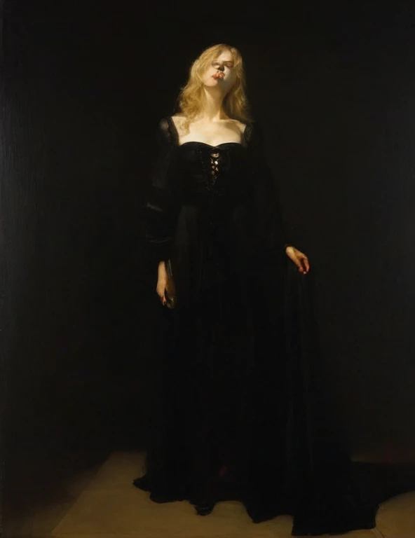 "(The best lighting, alto contraste, oscuro, dramatic),(Chica rubia junto a una cabra negra gigante, Open the rib cage, feto, autopsia, huesos humanos, sangre por las paredes). Luz Caravaggio"