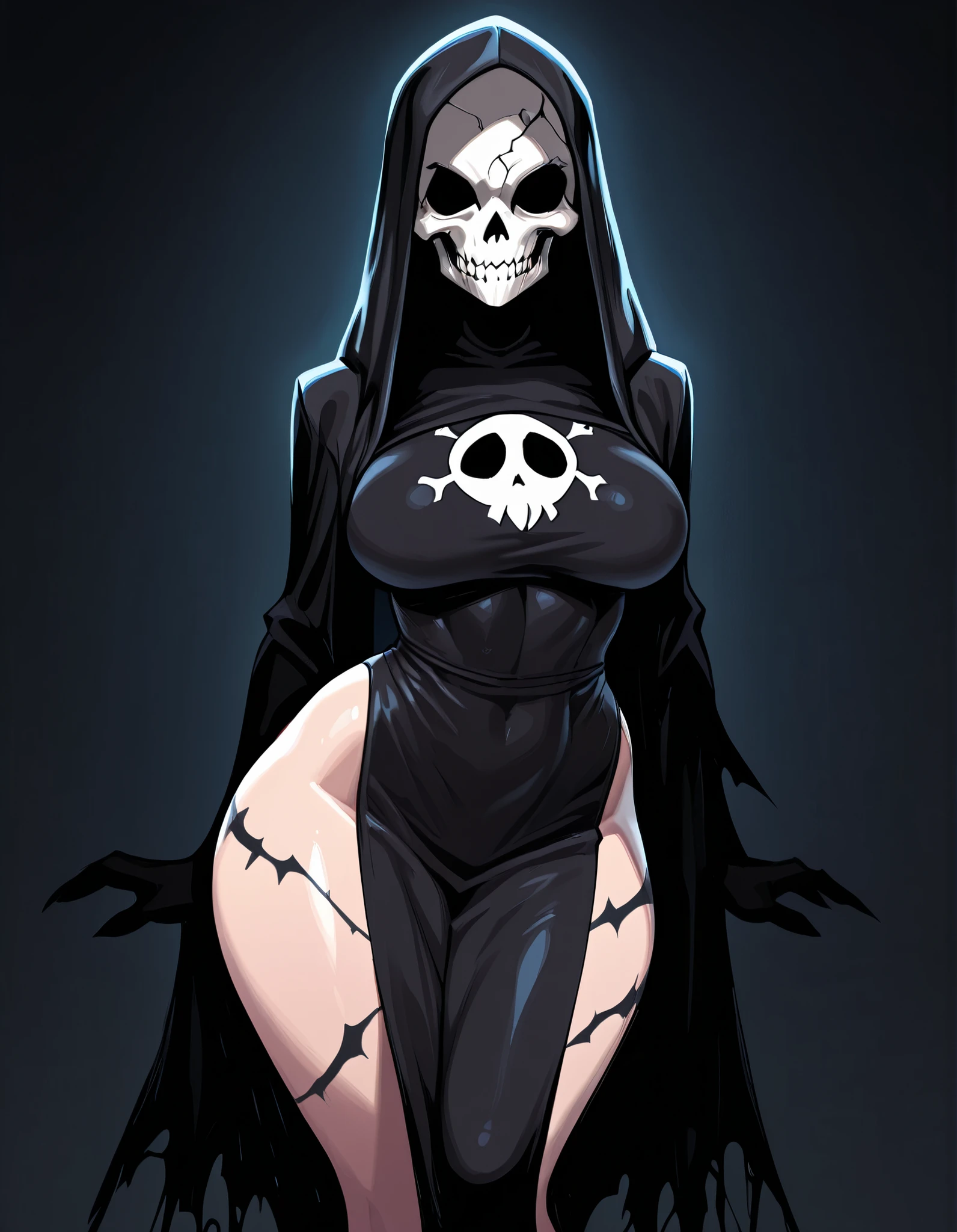plague doctor, 1girl, solo, capuz, WMASK, luvas, sem rosto, WMASK do plague doctor, bandagem, tabard, medieval, seios, arms at side,master part, 1girl, Dia das Bruxas Waifu,Sitting on a pumpkin, Tanga, (peitos muito grandes:1.5), , corpo magro, Maquiagem de Halloween, lua cheia, Botas de cano alto, Tiny bra