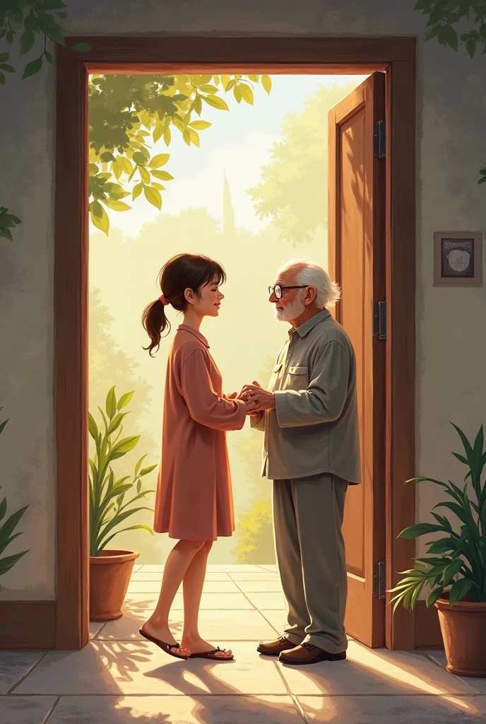 Asian Chinese old couple in cute cantoon both must grey hair view of back seat in the chair

