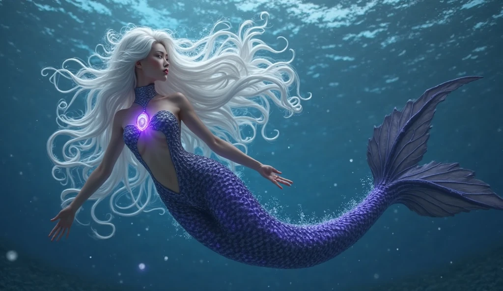 A beautiful young mermaid swimming in the sea of stars、Beautiful outer space、Twinkling Stars、Sea of Stars
